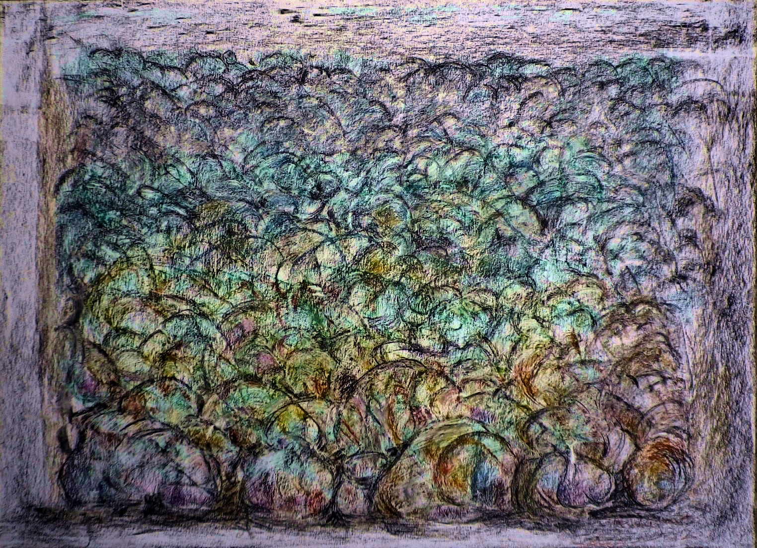 Pebble series 20, Oil pastel on silk paper 32X45cm (6)